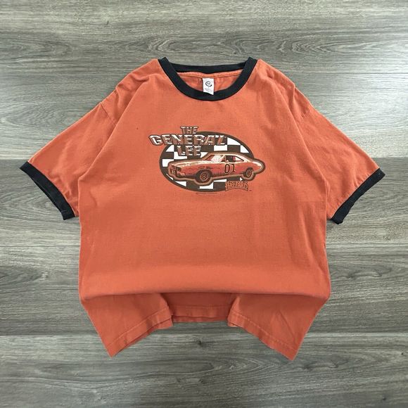 Vintage The Dukes Of Hazard Ringer Shirt Mens Large General Lee 90s Show - Picture 1 of 5
